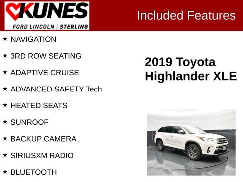 Used 2019 Toyota Highlander XLE AWD/4WD image 2