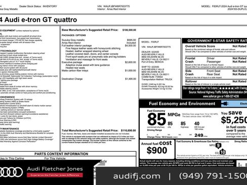 Used 2024 Audi e-tron GT Premium Plus w/ Executive Package image 25