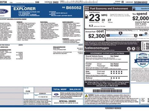 Used 2025 Ford Explorer Platinum w/ LUX Leather Package AWD/4WD image 37