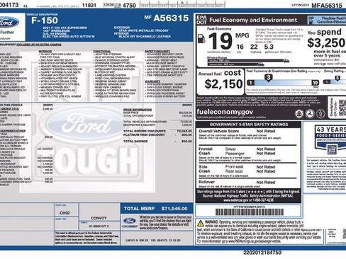 Used 2021 Ford F150 Platinum w/ Equipment Group 701A High AWD/4WD image 7