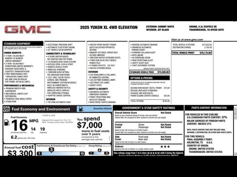 Used 2025 GMC Yukon XL Elevation AWD/4WD image 3