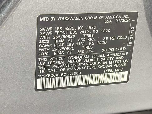 Used 2024 Volkswagen Atlas SE w/ Panoramic Sunroof Package AWD/4WD image 11