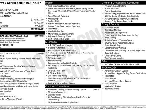 Used 2022 BMW ALPINA B7 xDrive ALPINA B7 xDrive w/ Luxury Rear Seating Package image 23