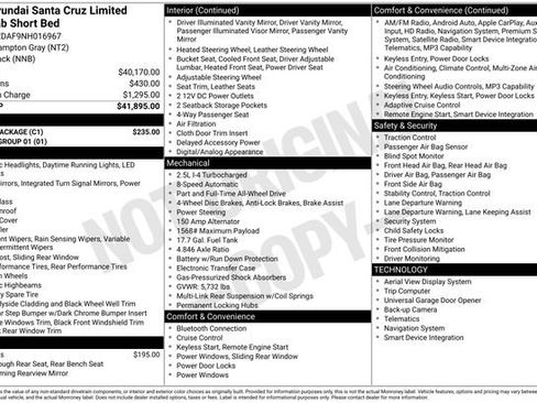 Certified 2022 Hyundai Santa Cruz Limited w/ Cargo Package image 29