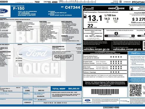 Used 2023 Ford F150 Tremor w/ 360 Degree Camera Package image 2
