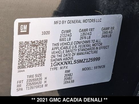 Used 2021 GMC Acadia Denali w/ Denali Ultimate Package AWD/4WD image 29