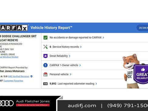 Used 2019 Dodge Challenger SRT Hellcat Redeye image 2