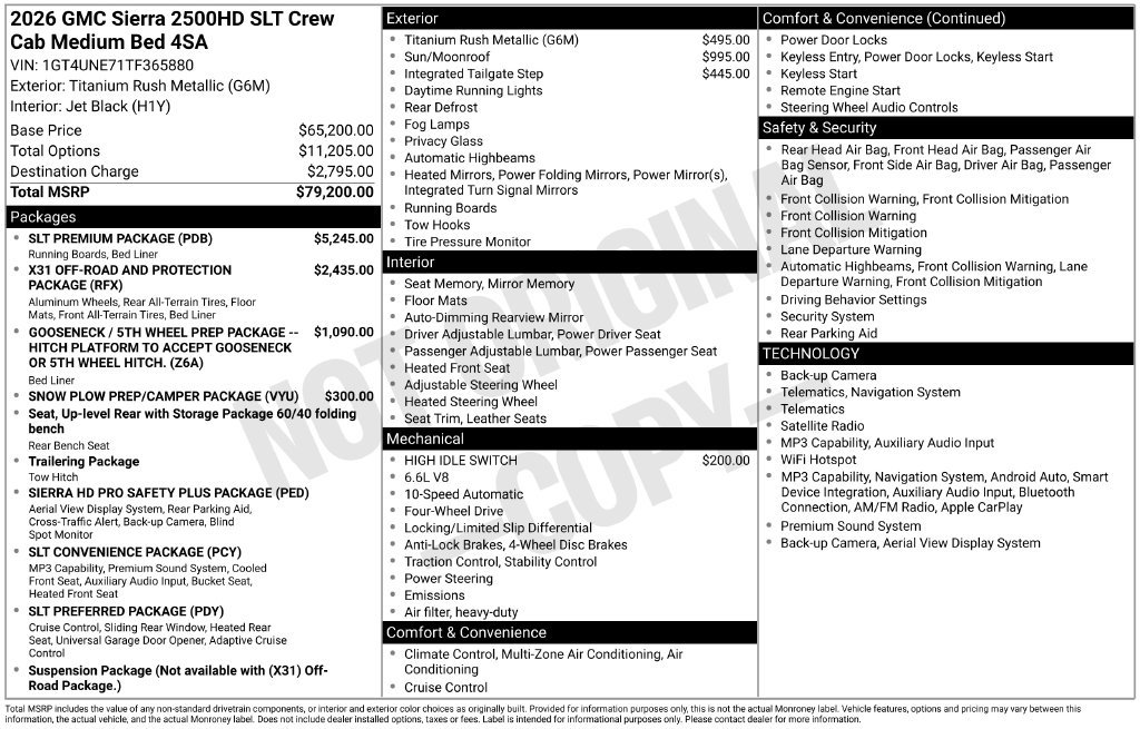 New 2026 GMC Sierra 2500 SLT w/ SLT Premium Package AWD/4WD image 2