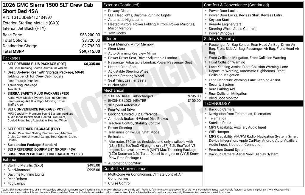 New 2026 GMC Sierra 1500 SLT w/ SLT Premium Plus Package AWD/4WD image 5