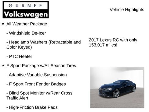 Used 2017 Lexus RC 350 F Sport AWD/4WD image 8