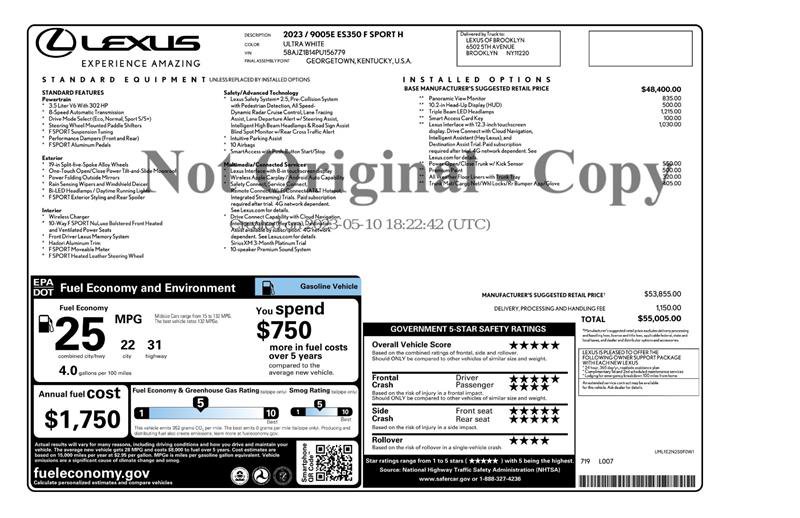 Used 2023 Lexus ES 350 F Sport w/ Accessory Package (Z2) FWD image 3
