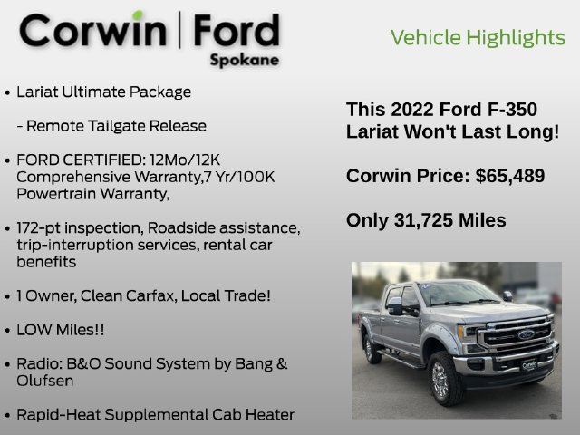 Certified 2022 Ford F350 Lariat w/ Lariat Ultimate Package AWD/4WD image 19