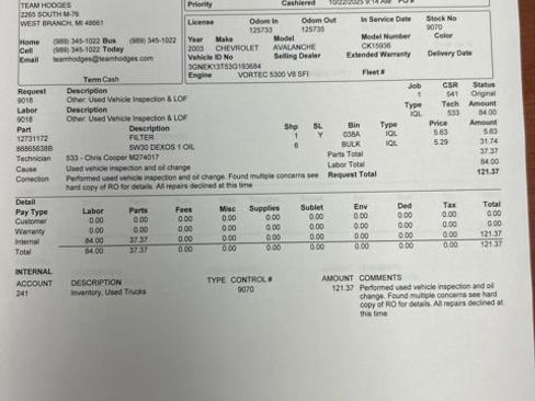 Used 2003 Chevrolet Avalanche 4x4 w/ Suspension Package, Off-Road image 33