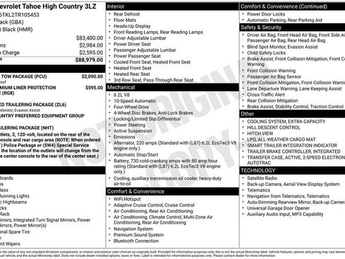 New 2026 Chevrolet Tahoe High Country w/ Sun And Tow Package image 28