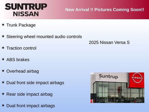 Used 2025 Nissan Versa S w/ Trunk Package image 2