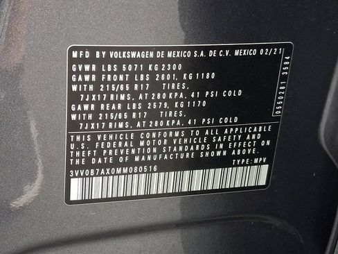 Used 2021 Volkswagen Tiguan S AWD/4WD image 27