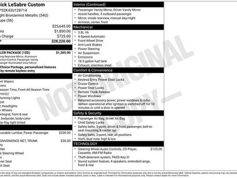 Used 2003 Buick Le Sabre Custom w/ Best Seller Package FWD image 15