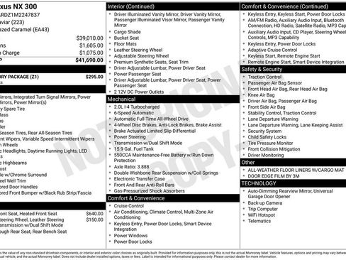 Used 2021 Lexus NX 300 AWD w/ Accessory Package image 2