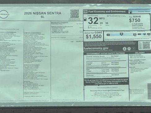 New 2026 Nissan Sentra SL FWD image 9