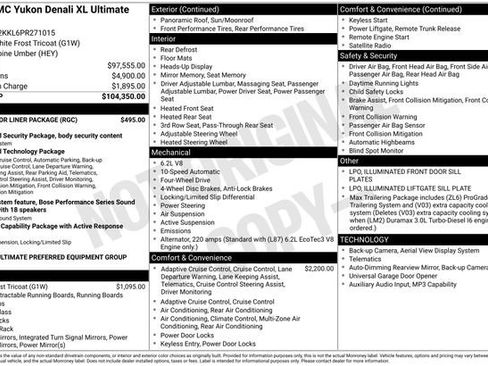 Used 2023 GMC Yukon XL Denali Ultimate w/ LPO, Floor Liner Package image 35