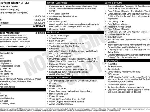 Used 2024 Chevrolet Blazer LT w/ Convenience Package FWD image 33