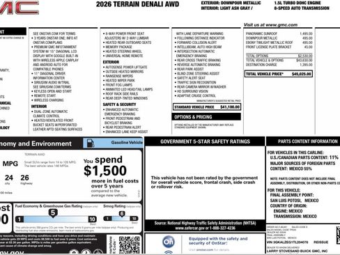 Used 2026 GMC Terrain Denali AWD/4WD image 14