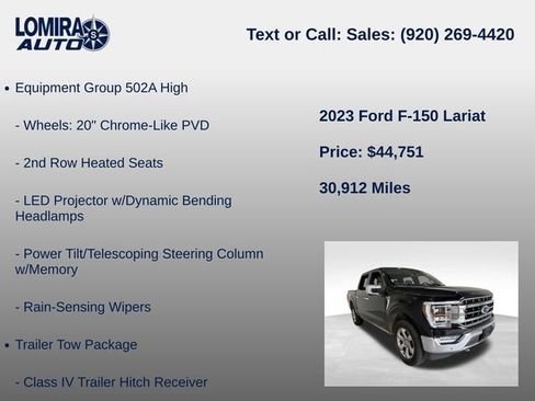 Used 2023 Ford F150 Lariat w/ Equipment Group 502A High AWD/4WD image 14