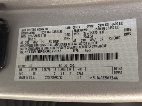 Used 2019 Ford F150 XL w/ Equipment Group 101A Mid AWD/4WD image 9