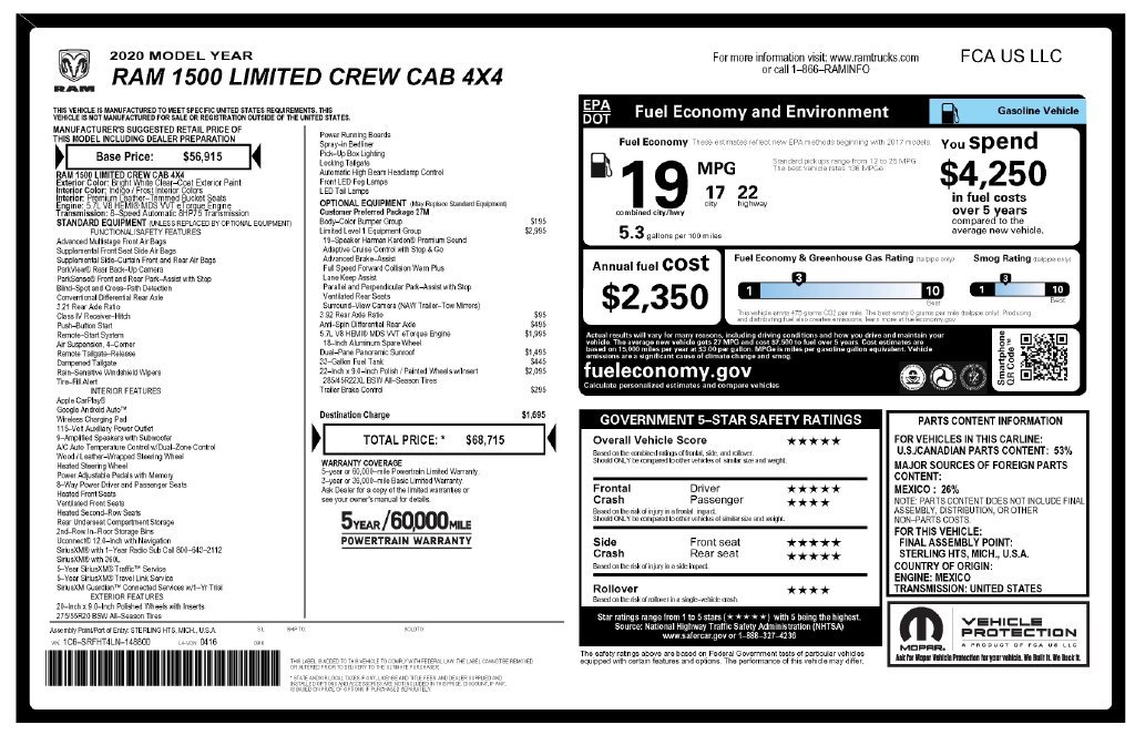 Used 2020 RAM 1500 Limited AWD/4WD image 4