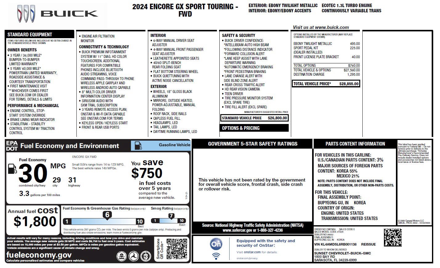 Used 2024 Buick Encore GX Sport Touring FWD image 3