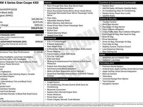 Used 2023 BMW 430i Gran Coupe w/ Premium Package RWD image 2