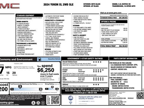 Used 2024 GMC Yukon XL SLE w/ Gmc Pro Safety Plus Package RWD image 4