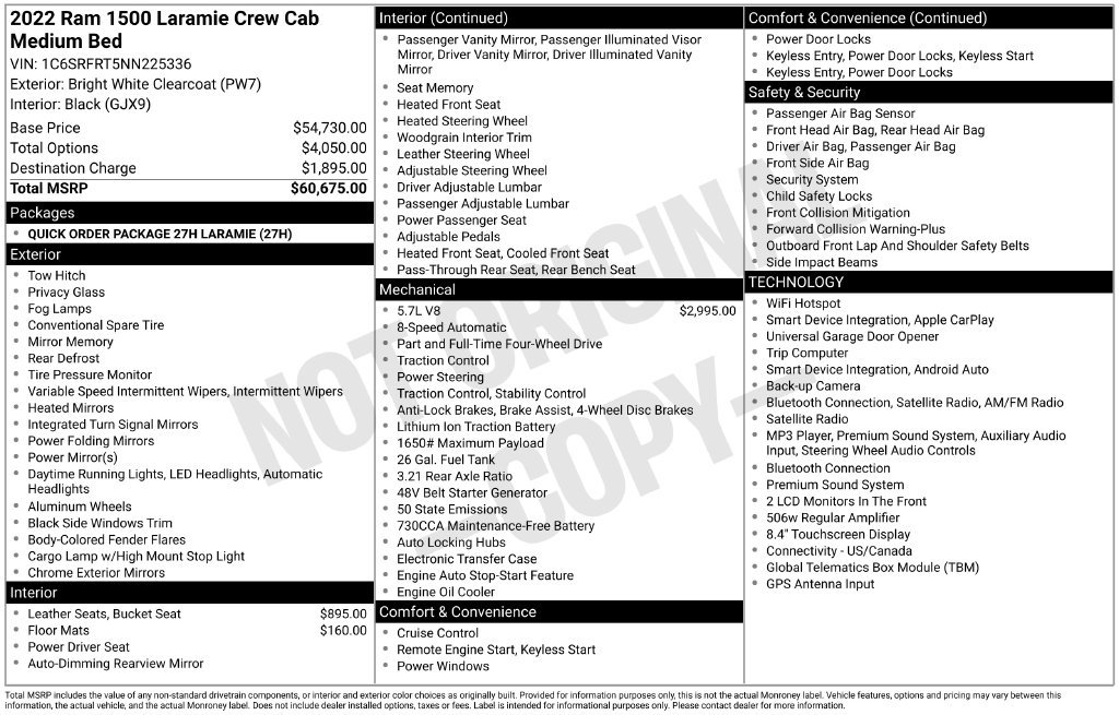 Used 2022 RAM 1500 Laramie AWD/4WD image 40
