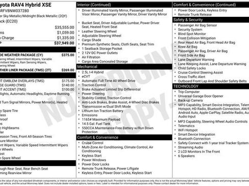 Used 2022 Toyota RAV4 XSE w/ XSE Grade Weather Package AWD/4WD image 30