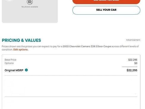 Used 2002 Chevrolet Camaro Z28 w/ Preferred Equipment Group 2 image 15