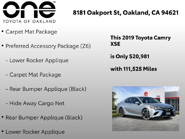 Certified 2019 Toyota Camry XSE FWD image 6