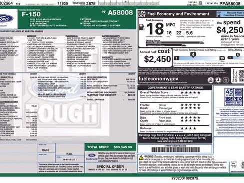 Used 2023 Ford F150 Platinum w/ Equipment Group 701A High AWD/4WD image 37