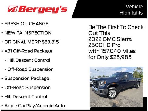 Used 2022 GMC Sierra 2500 Pro w/ Fleet Convenience Package AWD/4WD image 5