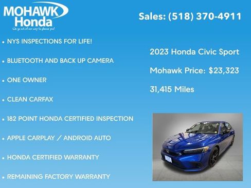 Certified 2023 Honda Civic Sport image 7