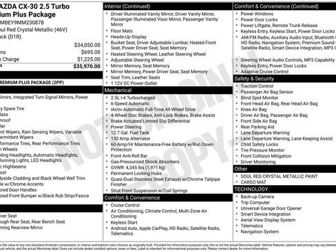 Certified 2021 MAZDA CX-30 2.5 Turbo w/ Premium Plus Pkg image 40