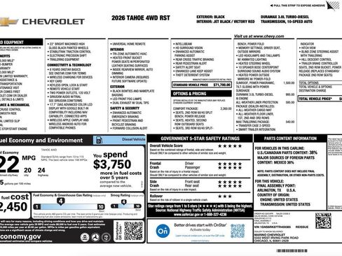 New 2026 Chevrolet Tahoe RST w/ Comfort Package AWD/4WD image 2