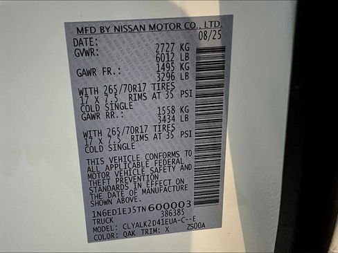 New 2026 Nissan Frontier Pro-X w/ Pro-X Convenience Package image 14