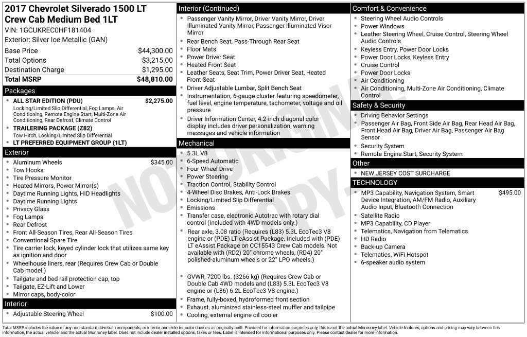 Used 2017 Chevrolet Silverado 1500 LT w/ All Star Edition AWD/4WD image 2