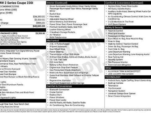 Used 2022 BMW 230i Coupe w/ Premium Package 2 RWD image 27