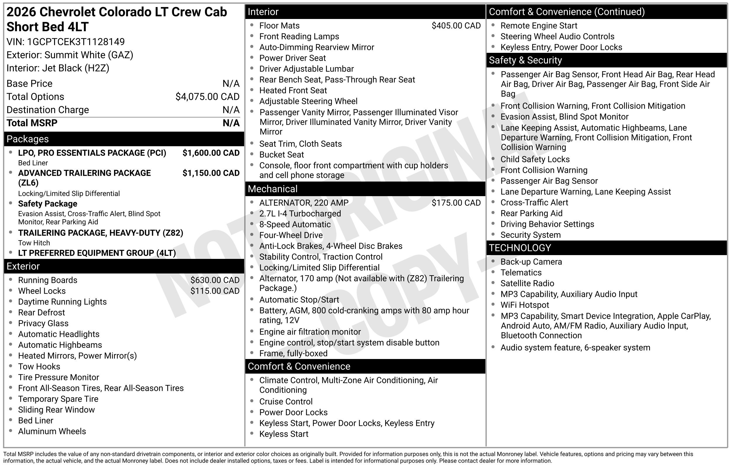 Used 2026 Chevrolet Colorado LT w/ LPO, Pro Essentials Package AWD/4WD image 2
