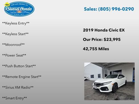 Used 2019 Honda Civic EX image 8