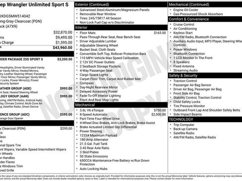 Certified 2021 Jeep Wrangler Unlimited Sport image 28