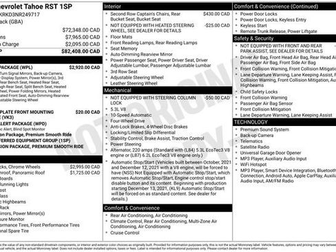 Used 2022 Chevrolet Tahoe RST w/ Luxury Package AWD/4WD image 2