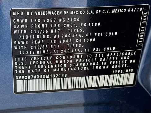 Used 2019 Volkswagen Tiguan SE AWD/4WD image 37