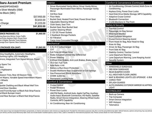Certified 2023 Subaru Ascent Premium w/ Convenience Package AWD/4WD image 8